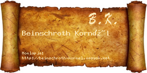 Beinschroth Kornél névjegykártya